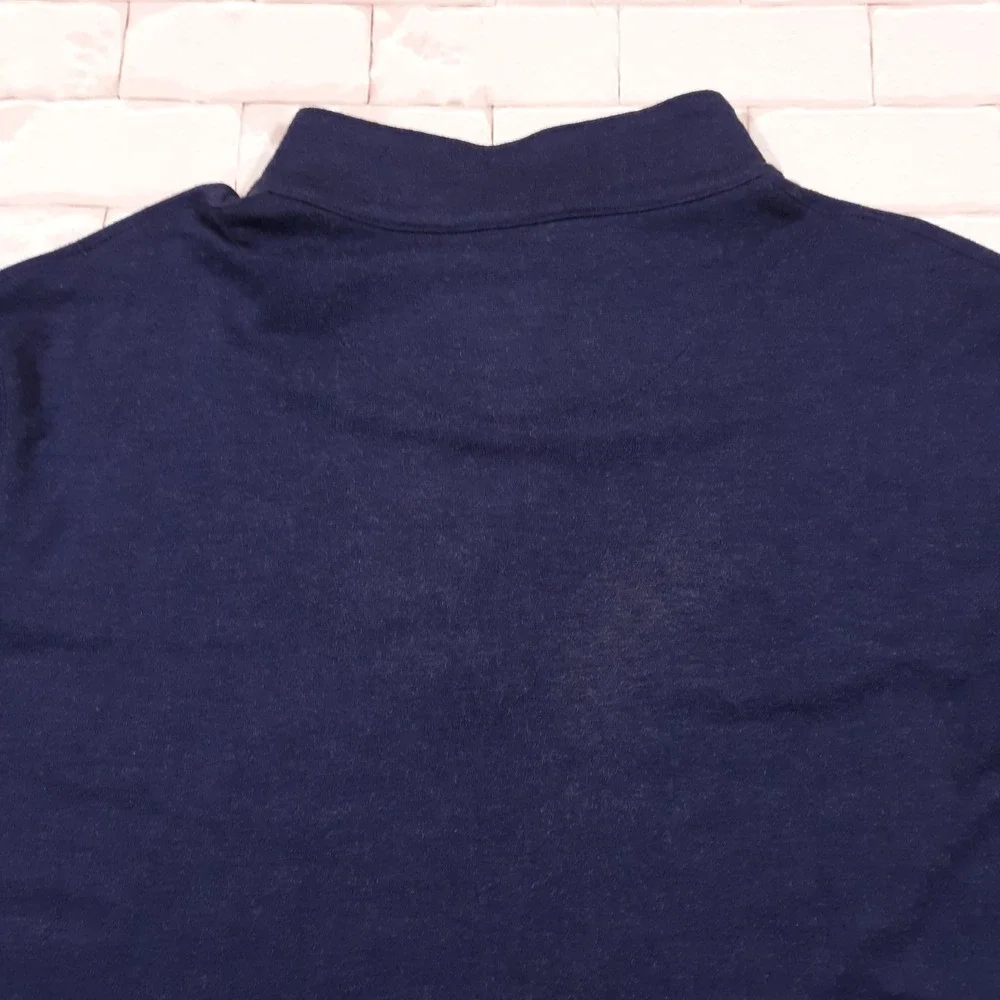 Mizzen + Main Sweater Mens 2XL Trim Fit Pullover 1/4 Zip Blue Made In USA
